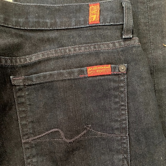 SEVEN 7 DARK BLUE JEANS SIZE 32 BOOTCUT - Picture 2 of 5